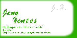 jeno hentes business card